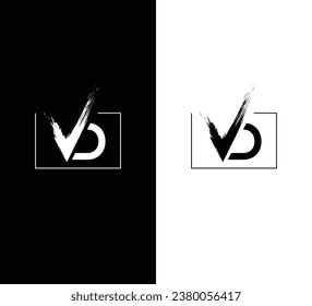 Letter VD Logo Design. Black and White Logo. Usable for Business Logos. Flat Vector Logo Design Template