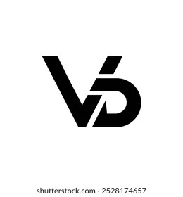 Letter Vd modern shape overlap typography branding logo