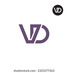 Diseño de logotipo de monograma VD para carta
