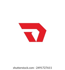 letter vd run red simple logo vector 