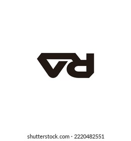 Buchstabe vd, einfaches, geometrisch verbundenes Logo, Vektorgrafik 