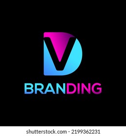 Letter V,D,DV,VD Logo.Technology, Monogram, Business, Corporate Company, Modern and Iconic Logo Design with Vector and Gradient color.