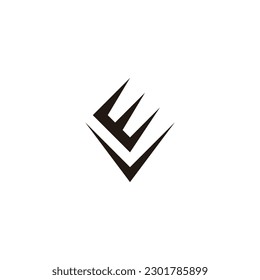 Letter VE arrow geometric symbol simple logo vector
