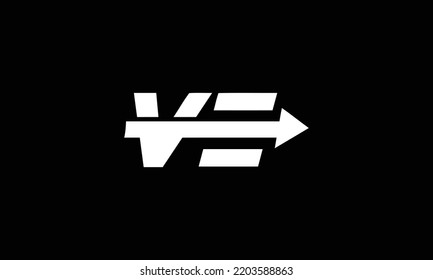 Letter VE logo design monoline. Monoline VE logo design. Monogram logo