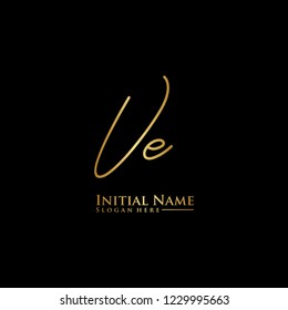 Letter Ve Logo. Initial Letter Design Vector Luxury Colors