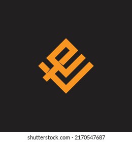 Brief mit einfachem quadratischem Logo, Vektorgrafik