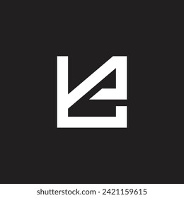 letter ve square geometric line logo vector 