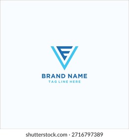 modelo vetorial de design do logotipo do triângulo da letra VE