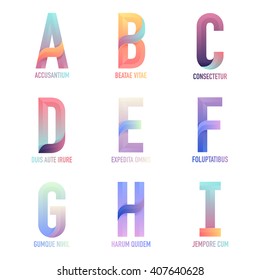 Letter vector A, B, C, D, E, F, G, H, I vector logo templates for your company. Business signs, design elements. Letter logos. Colorful logos for your design. Logo icons. Collection of vector logos. 