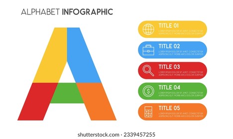 Letter A vector alphabet infographic, Template for presentation