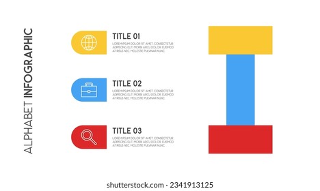 Letter I vector alphabet infographic, Template for presentation