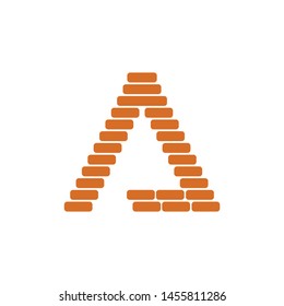 Letter A vector brick logo stock illustration. Company logo or icon