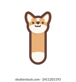 A letter I vector cute corgi dog