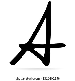 Letter A vector design icon. Sketch icon isolated on background. Hand drawn sketch. - Vector