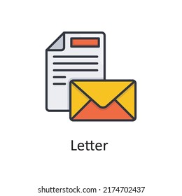 Icono de diseño de icono de contorno de vector de carta. Símbolo de administración de proyectos sobre archivo EPS 10 de fondo blanco