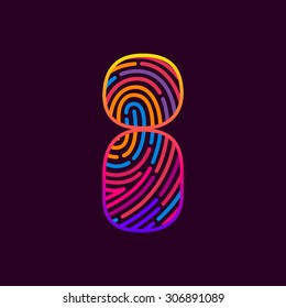 I letter Vector fingerprint design template elements. 