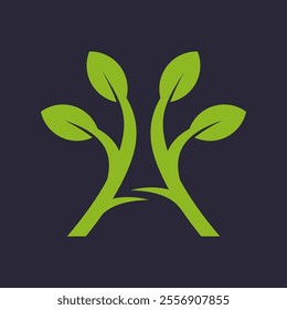 letter A vector Green nature logo design