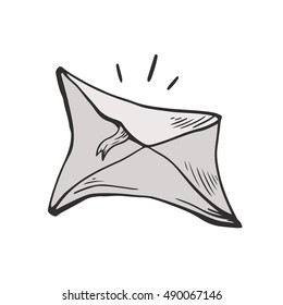 Letter vector. Hand drawn envelope illustration. Outline, simple envelope. 