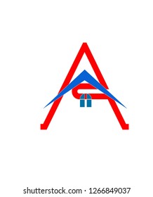 Letter A vector with home logo