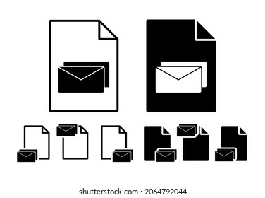 Letter vector icon in file set illustration for ui and ux, website or mobile application
