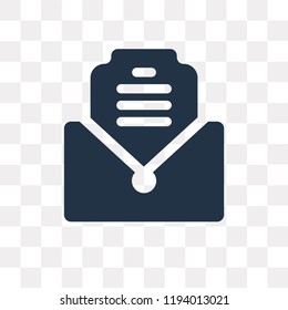 Letter vector icon isolated on transparent background, Letter transparency concept can be used web and mobile