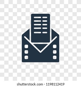 Letter vector icon isolated on transparent background, Letter transparency logo concept