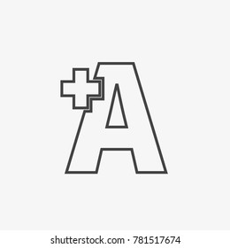 A letter vector icon isolated on light grey background