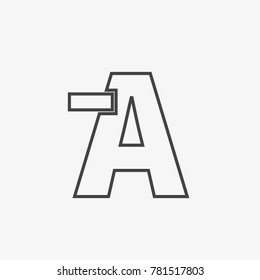 A letter vector icon isolated on light grey background