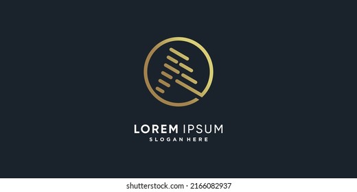 Letra A diseño de logotipo de icono vectorial con estilo único creativo Vector Premium