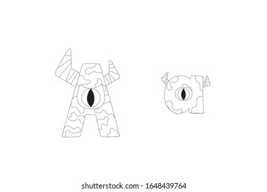 Ilustración de esquema de icono de vector de letra A