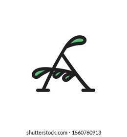 A Letter vector line logo