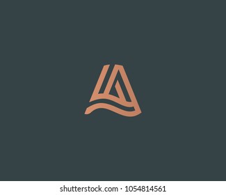 Letter A vector line logo design. Creative minimalism logotype icon symbol.