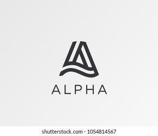 Letter A vector line logo design. Creative minimalism logotype icon symbol.