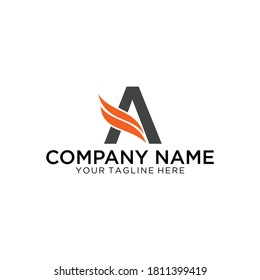 Letter A vector line logo design. Creative minimalism logotype icon symbol.