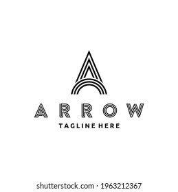 Letter A Vector Line Logo Design, Creative Minimalism Logotype Icon Symbol