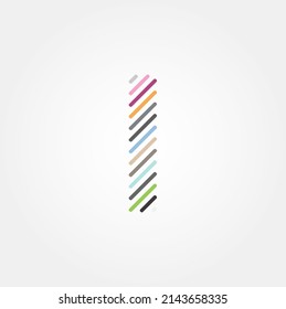 Letter I vector line logo design. Creative minimalism logotype icon symbol. Abstract Letter I logo design template. Line vector symbol.