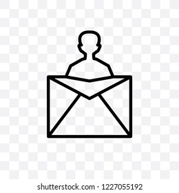 Letter vector linear icon isolated on transparent background, Letter transparency concept can be used for web and mobile