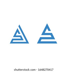 Letter A vector logo with blue color