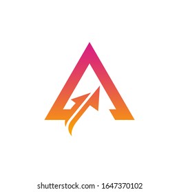 Letra A - ilustración conceptual del logotipo vectorial. Letra A con logotipo de comprobación.Logo abstracto. Plantilla de logotipo del vector. Elemento de diseño
