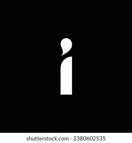 Diseño del logotipo de la letra i vector. Logo en blanco y negro. Usable para logotipos de empresas. Plantilla de diseño de logotipos de vectores planos