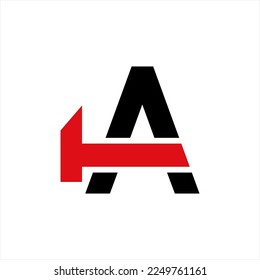 Buchstabe Ein Vektorlogo-Design mit Hammersymbol.
