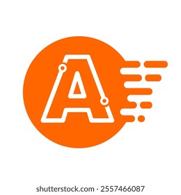 Letter A Vector Logo Design. Initial A cyber logo connector cartoon style. Can use to bussiness or education research club organisation. Creative sign vector icon. Startup Innovation Logo