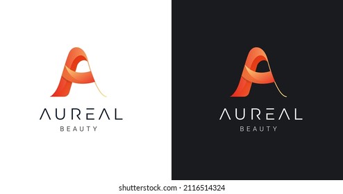 Letter A vector logo design minimalist with colorful gradient color for company business or personal branding 