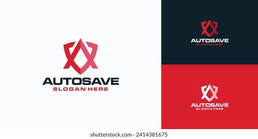 Letra A diseño de logotipo vectorial en forma de escudo.