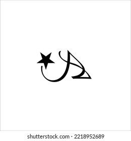 A letter vector logo design star