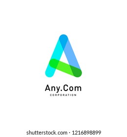 Letter A vector logo design template for corporate identity. Decorative letter A icon template layout