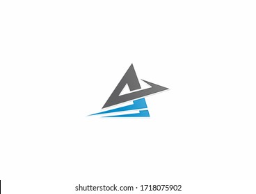 Letter A vector logo design with triangle concept