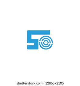 so letter vector logo. fifty blue vector logo