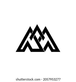 am letter vector logo initial. mountain vector logo initial