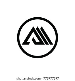 am letter vector logo. mountain vector logo